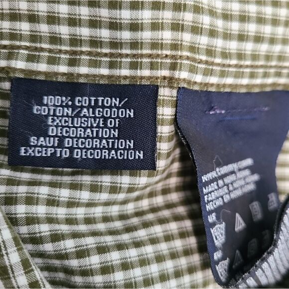 Tommy Hilfiger Green Check Button Down Sz L - Picture 10 of 11